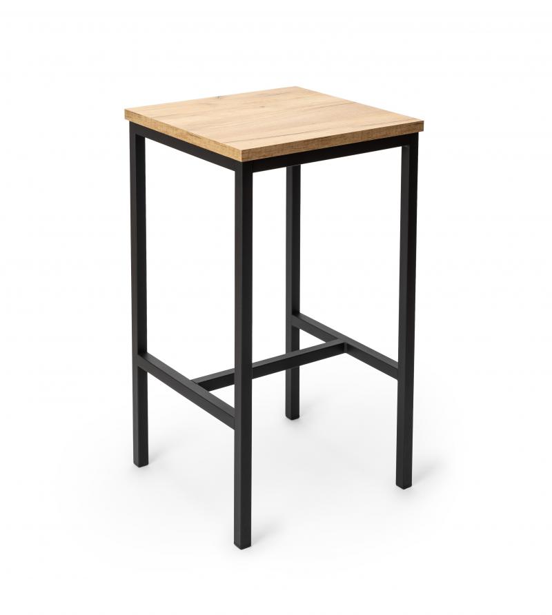 Hoker Stołek Barowy Industrialny Metalowy Drewniane Siedzisko 62 Cm