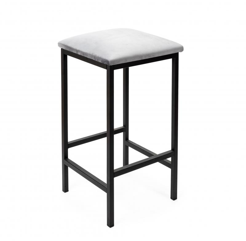 Hoker Stołek Barowy Metalowy Tapicerowany Welurowe Siedzisko Produkt PL