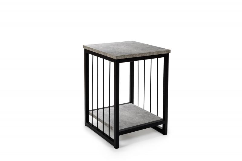 Nowoczesna Szafka Stolik Nocny Metalowy Czarny Dwu poziomowy wielofunkcyjny