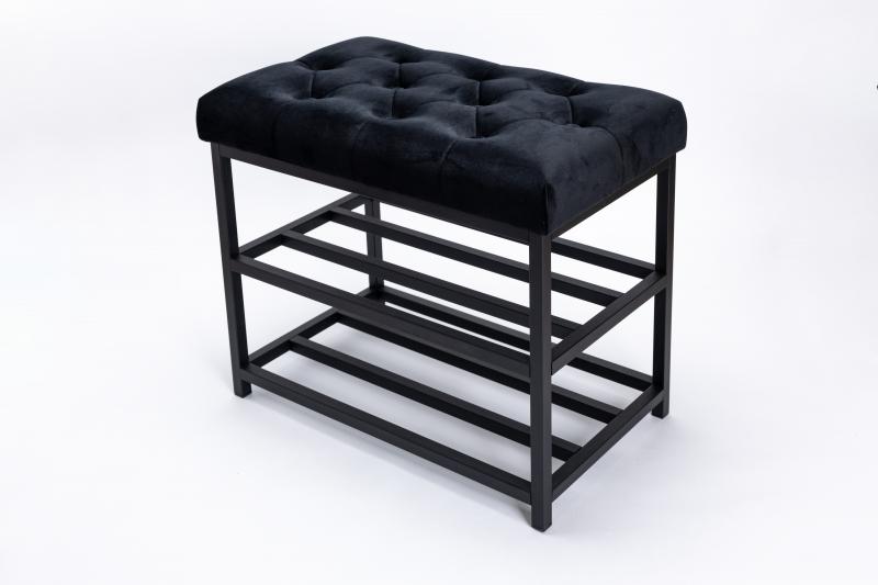 Szafka na Buty Metalowa Tapicerowana Pikowane Siedzisko Wielokolorów