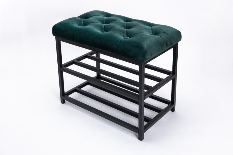 Szafka na Buty Metalowa Tapicerowana Pikowane Siedzisko Wielokolorów