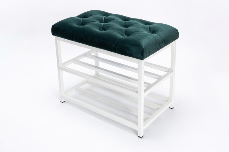 Szafka na Buty Metalowa Tapicerowana Pikowane Siedzisko Wielokolorów