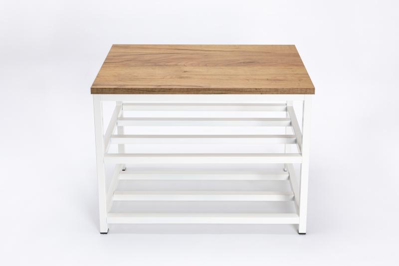 Szafka Ławka na Buty Z Siedziskiem  Nowoczesna Metalowa Loftowa BIAŁA