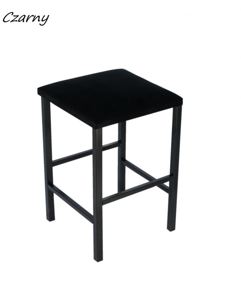 Hoker Stołek Barowy Metalowy Tapicerowany Welurowe Siedzisko Produkt PL