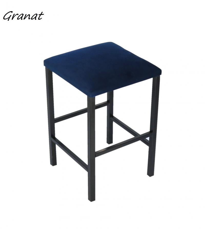 Hoker Stołek Barowy Metalowy Tapicerowany Welurowe Siedzisko Produkt PL